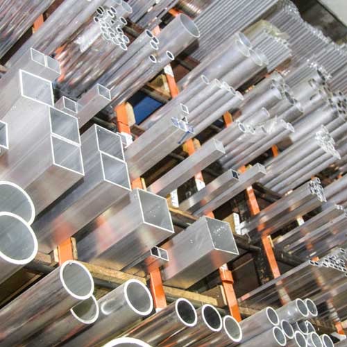 Tubos de alumínio redondos e quadrados